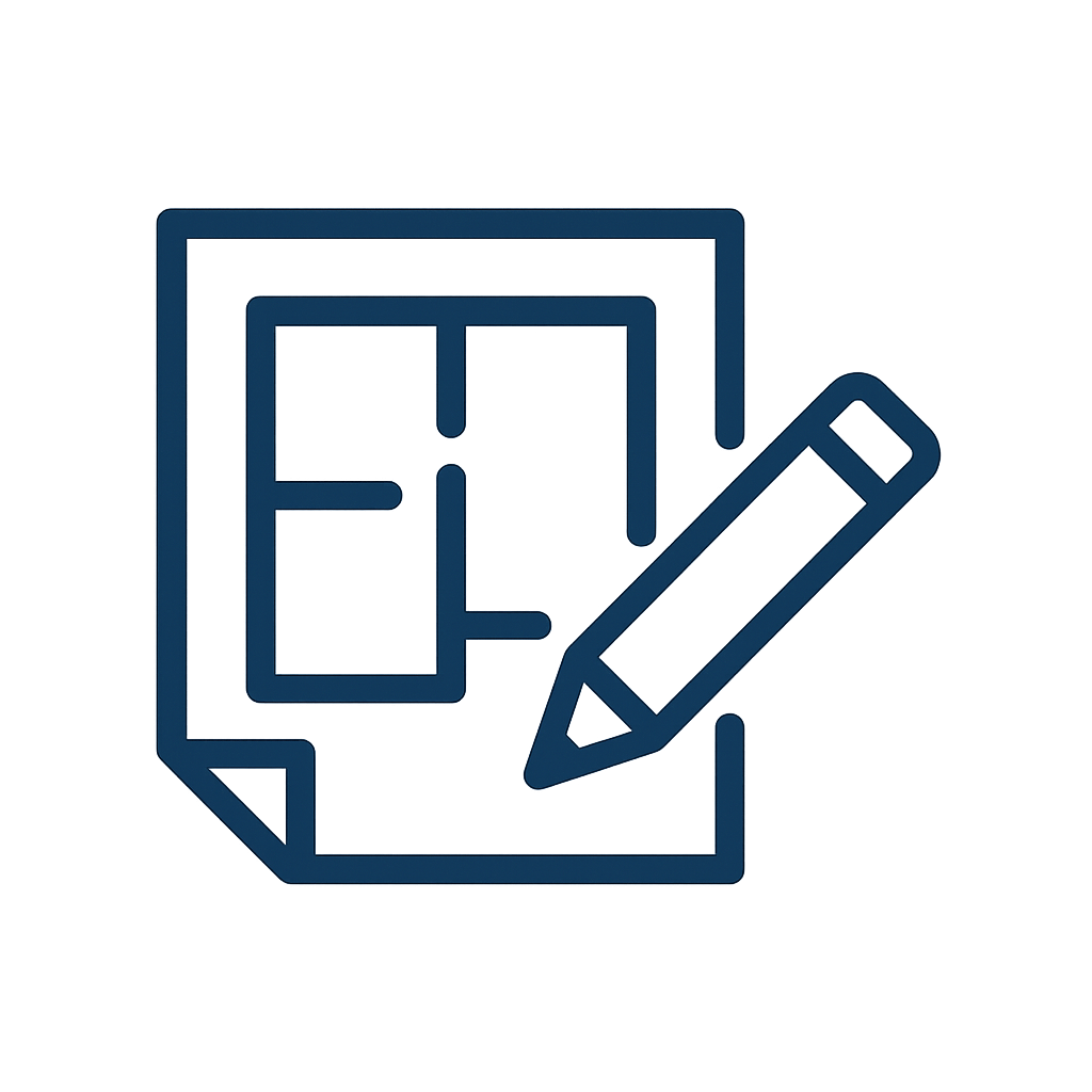 Blauw architectenplan met potlood